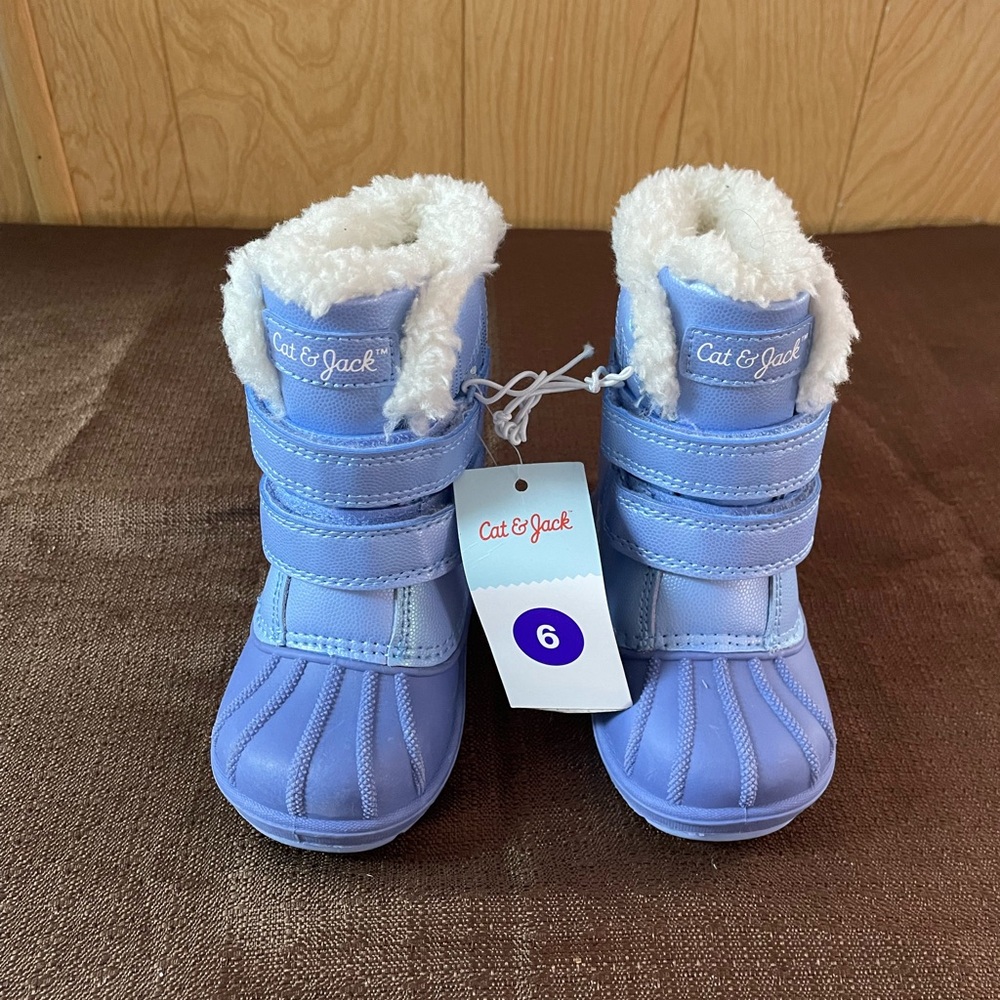 Cat & Jack Blue Winter Boots with Plush Lining